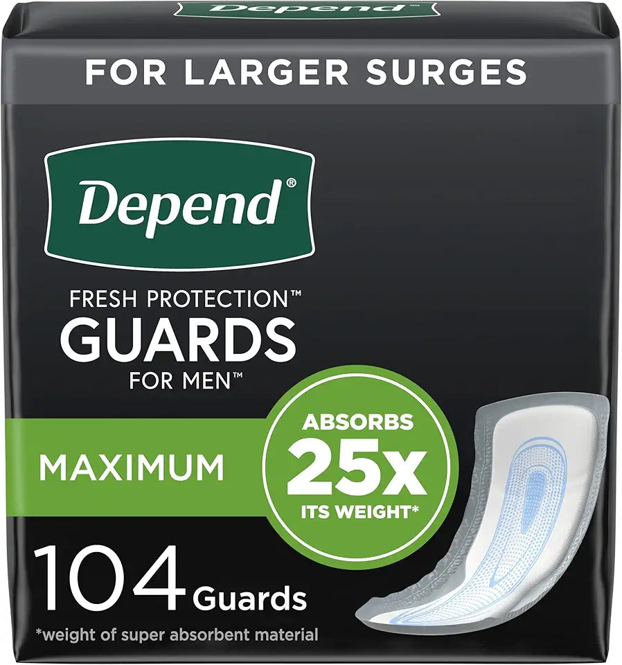 Incontinence Guards for Men Maximum Absorbency 104 Count E81887