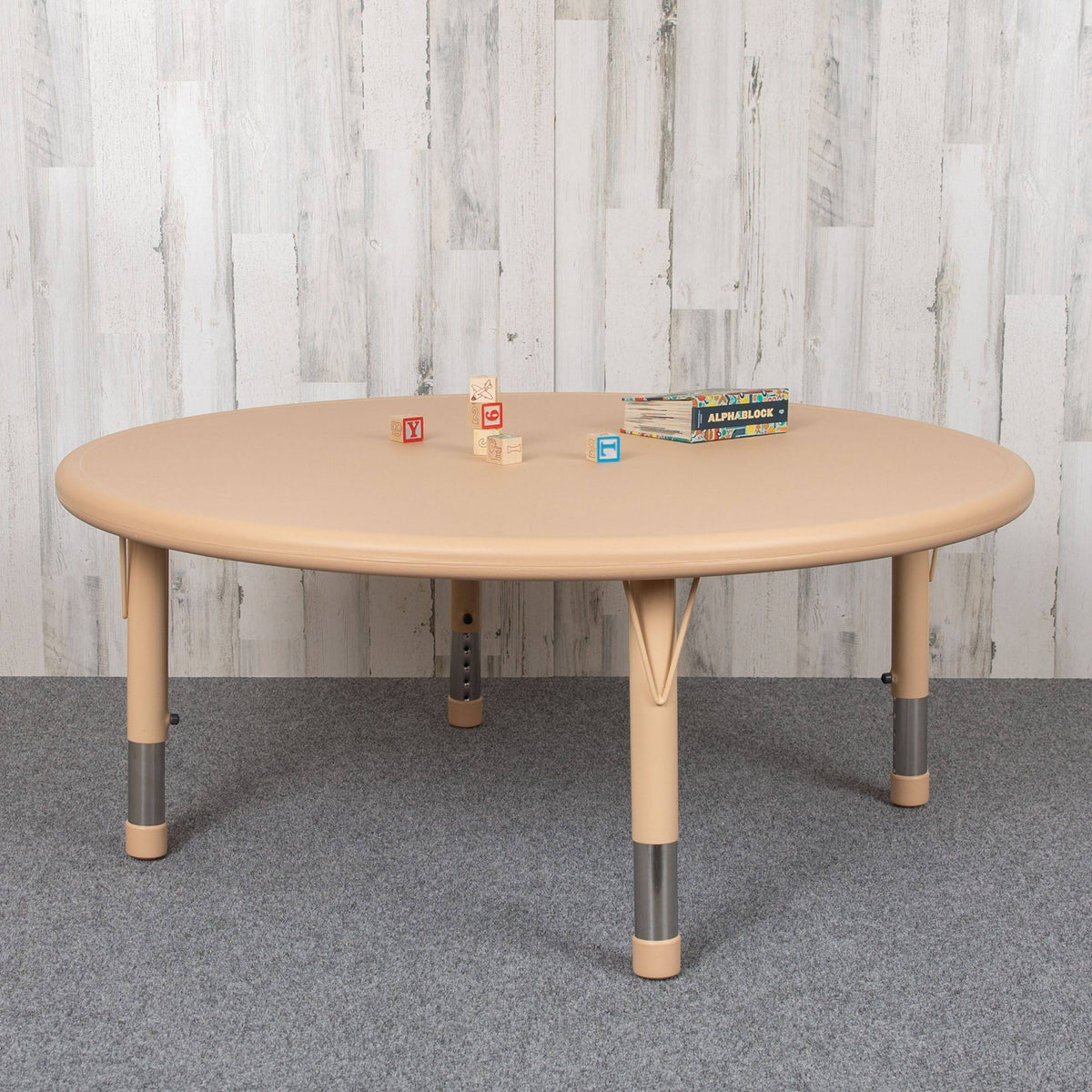 Round Natural Plastic Height Adjustable Activity Table M538536
