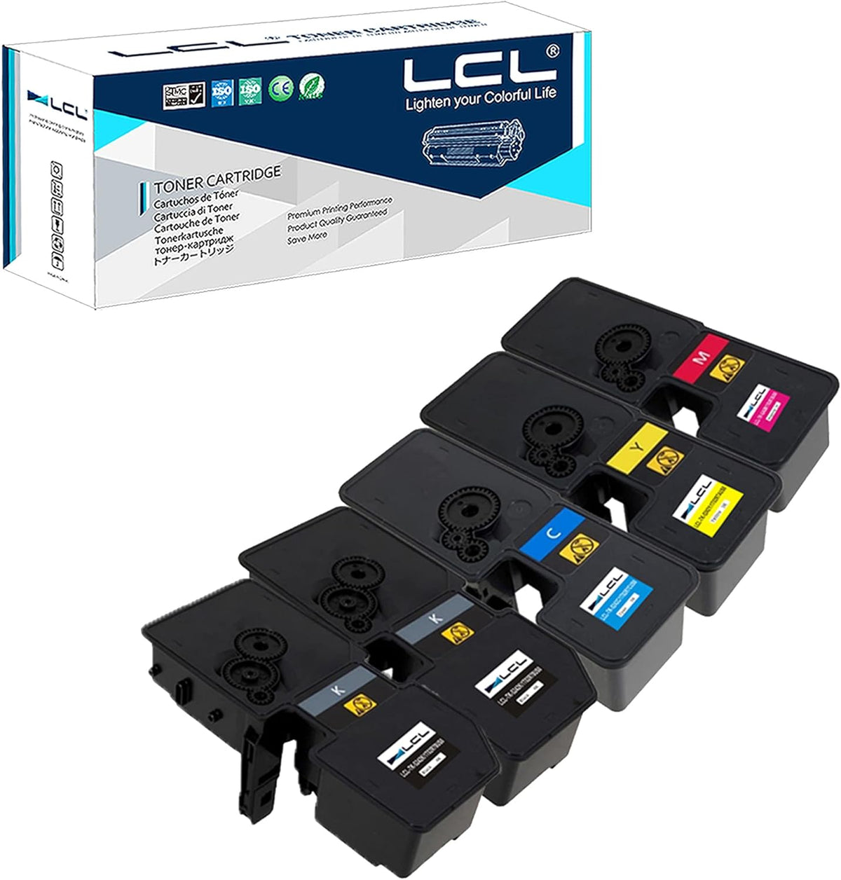 Compatible Toner Cartridge Replacement 5-Pack Black Cyan Magenta Yellow V618