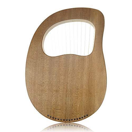 16-String Mahogany Wood Lyre Harp with Carry Bag T766