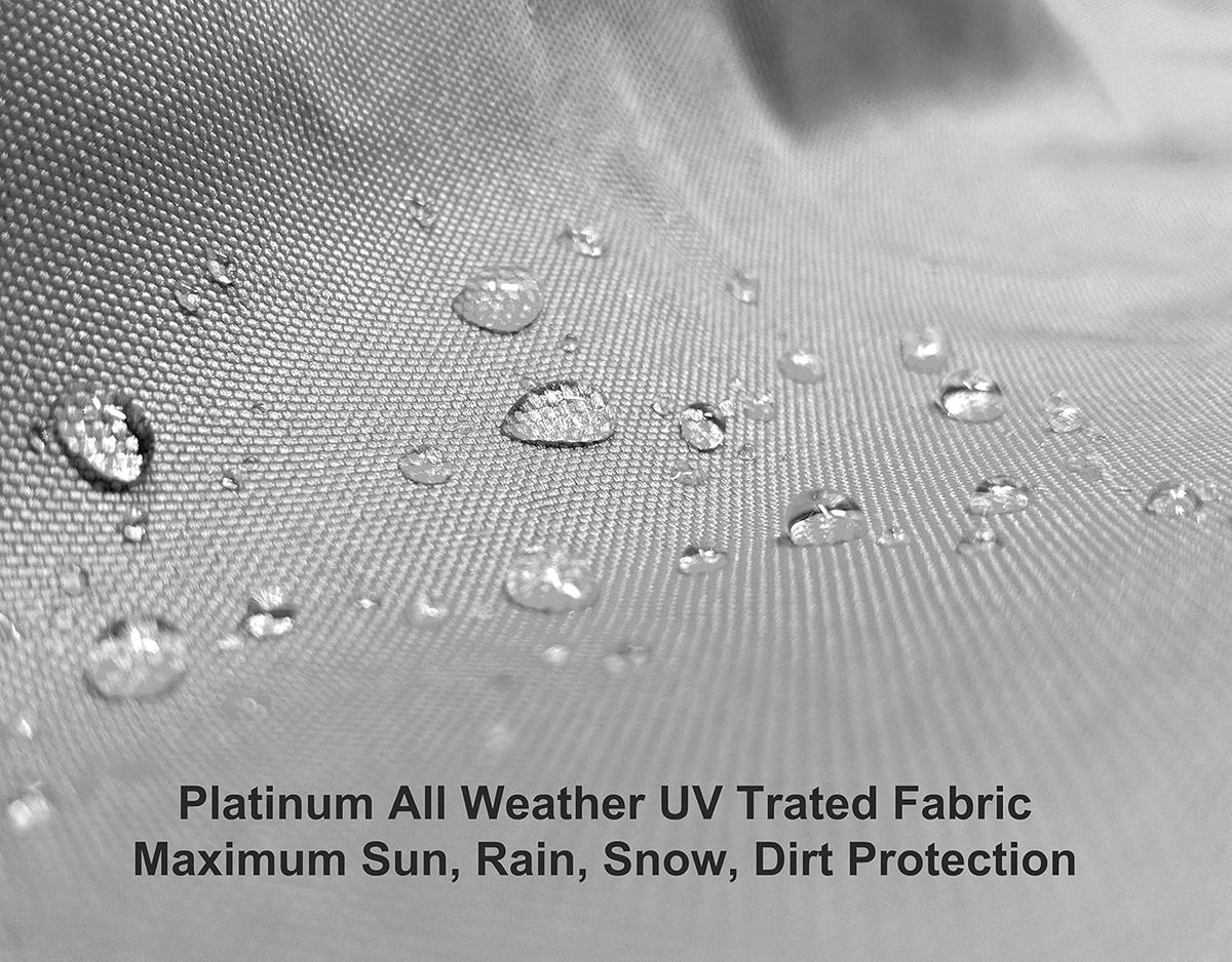 Weatherproof RV Cover for Travel Trailer 11.5' - 13.5' Long with Fleece Lining, Cable Lock, Storage Bag & Wind Straps C233597