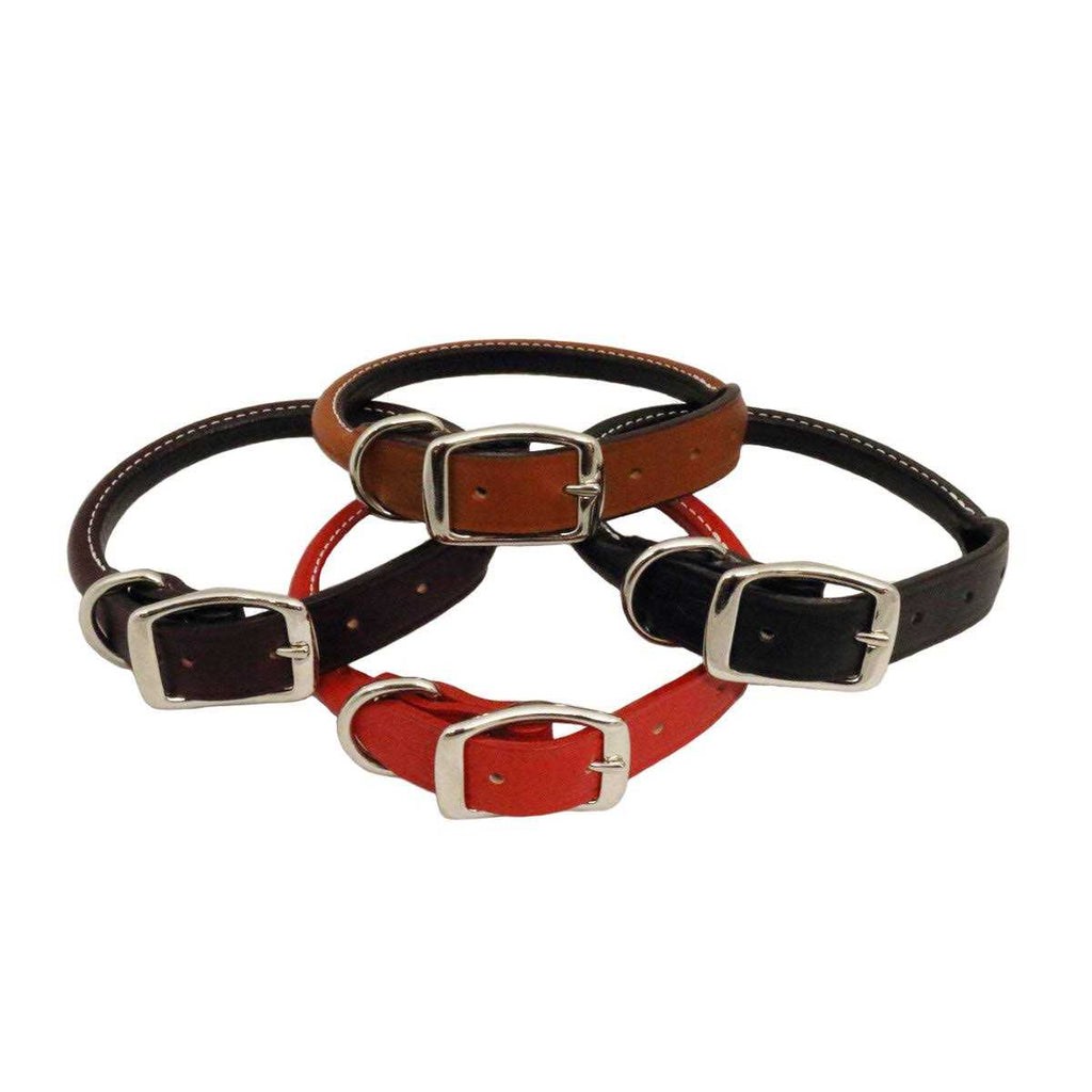 Leather Rolled Dog Collar M563