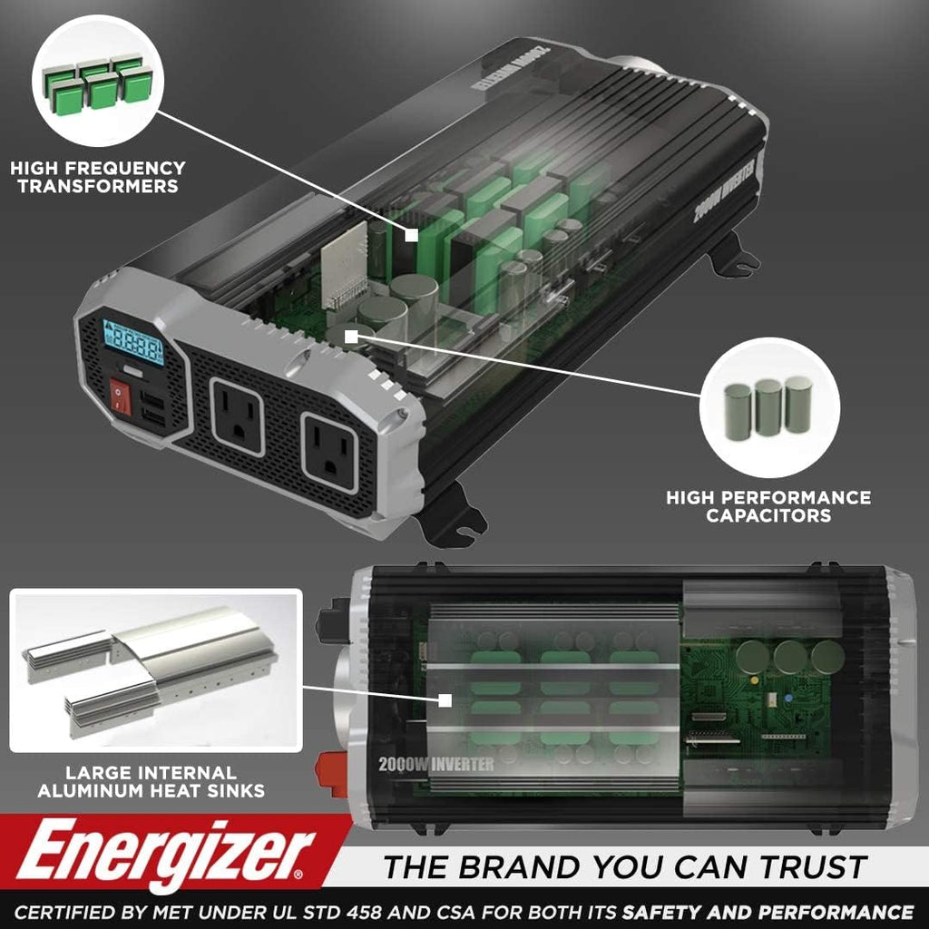 1500 Watts Power Inverter, 12v to 110v, Two AC Outlets, Two USB Ports X893
