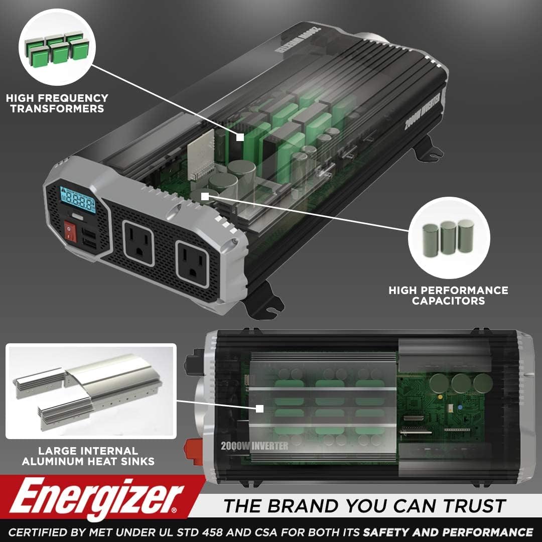 1500 Watts Power Inverter, 12v to 110v, Two AC Outlets, Two USB Ports X893
