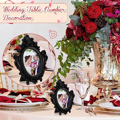 15 Pcs Mini Vintage Frames Oval Table Top Decor (Black) T276