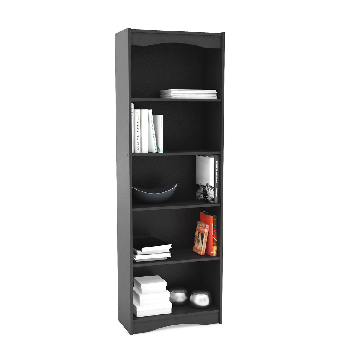 Midnight Black Tall Bookcase D875