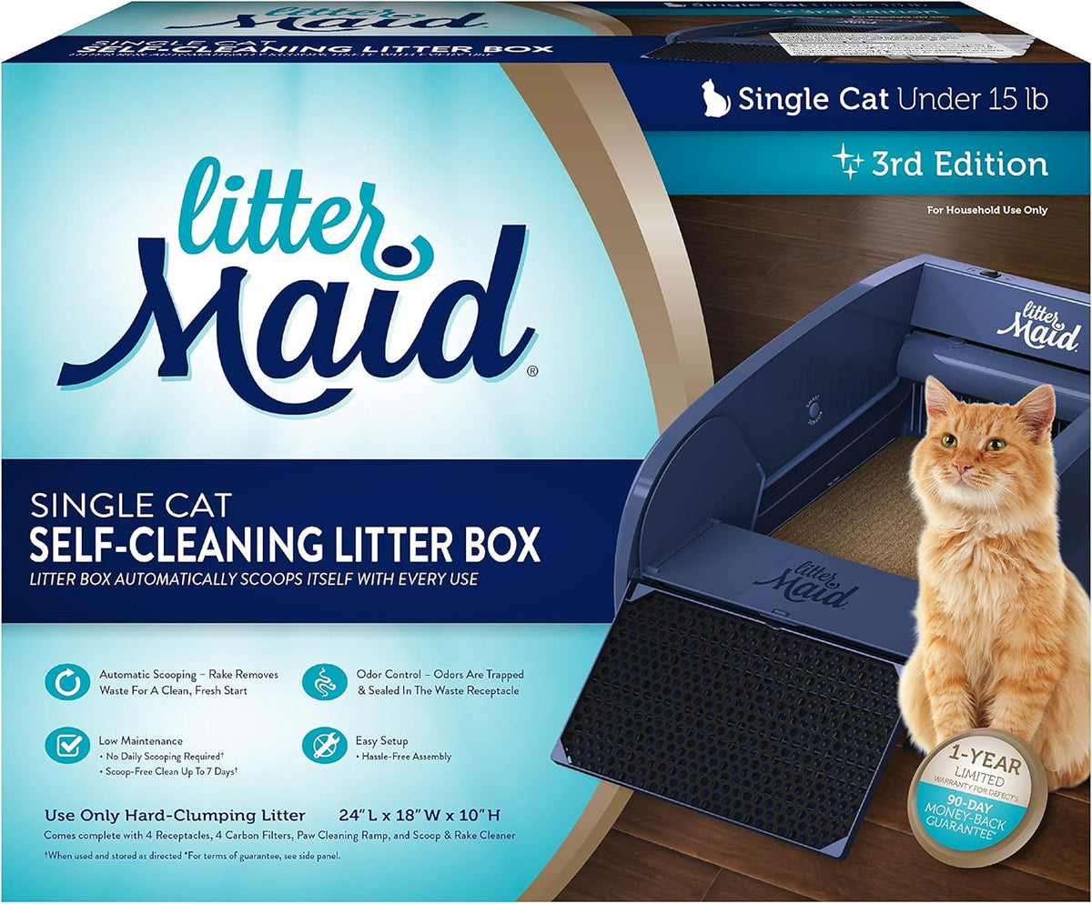 Single Cat Self-Cleaning Litter Box, Blue X5648