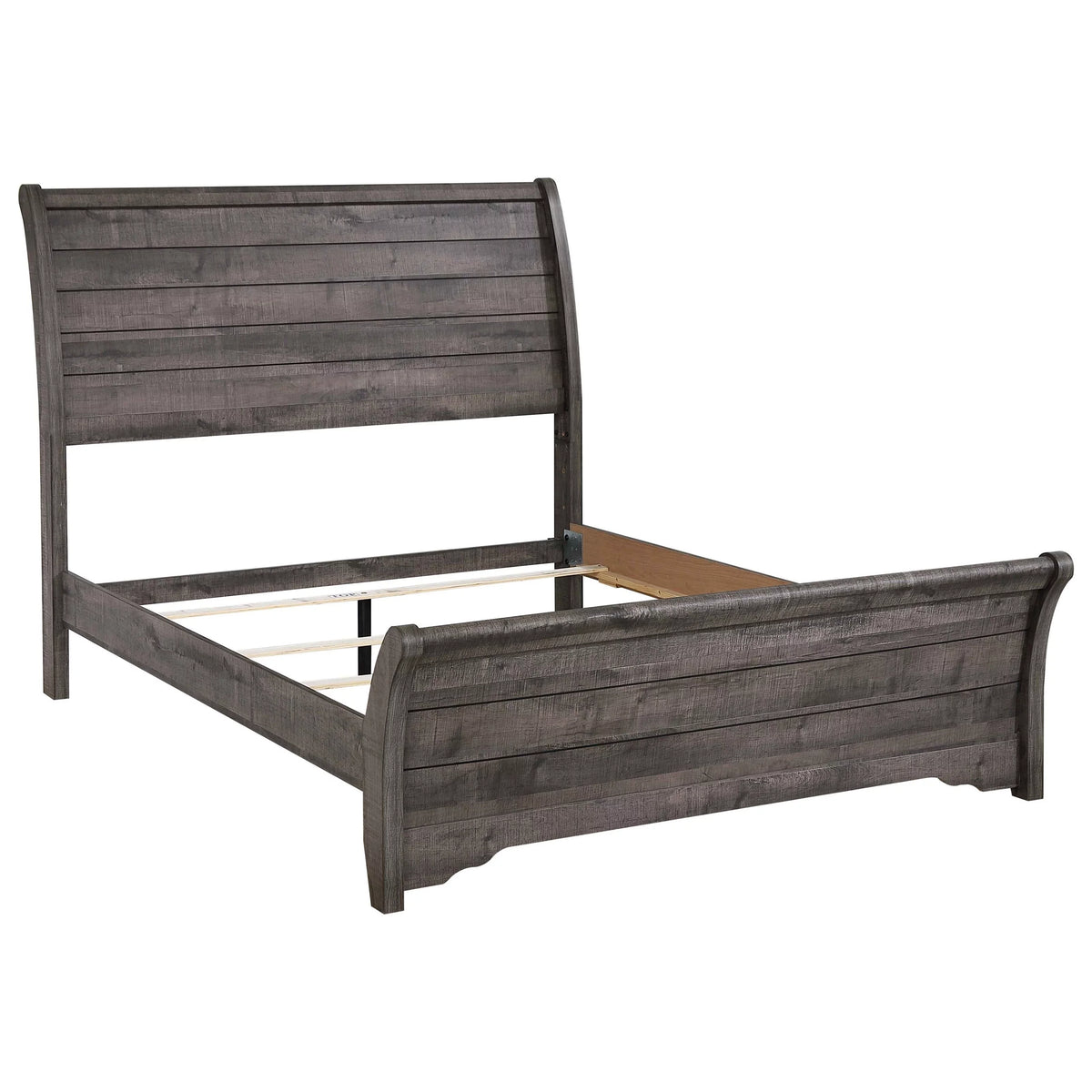 Gray King Size Bed Dresser Mirror Nightstand Set X363144