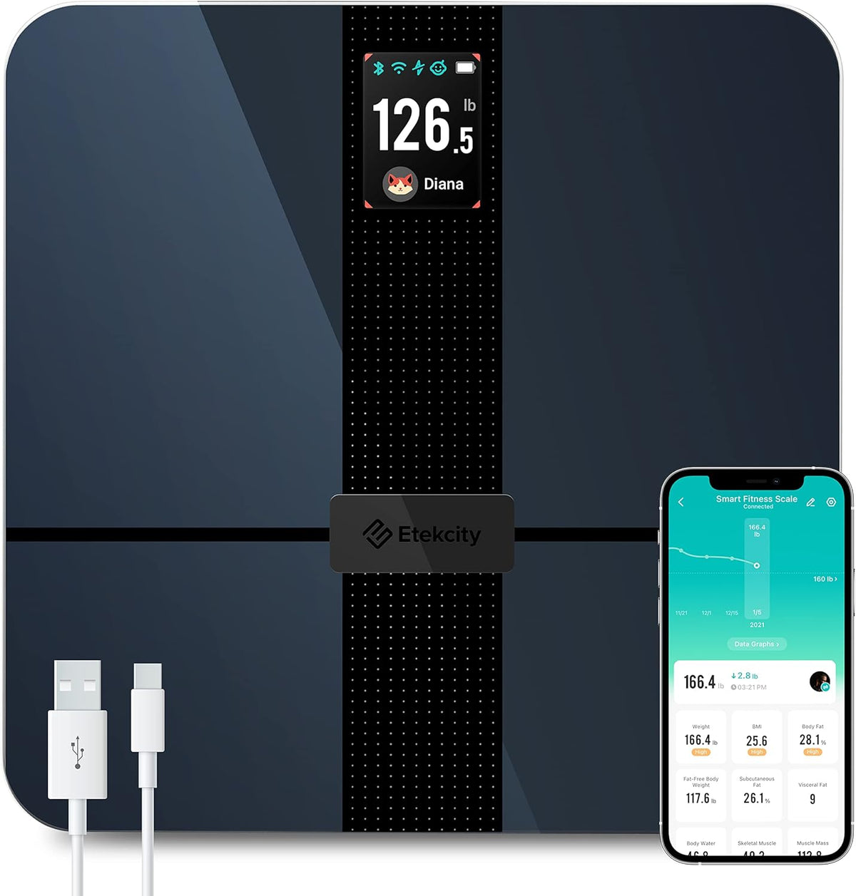 400 lb Digital Bluetooth Body Fat Scale P260