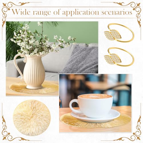 100 Set Gold 15 Inch Round Placemats and Napkin Rings Z7230