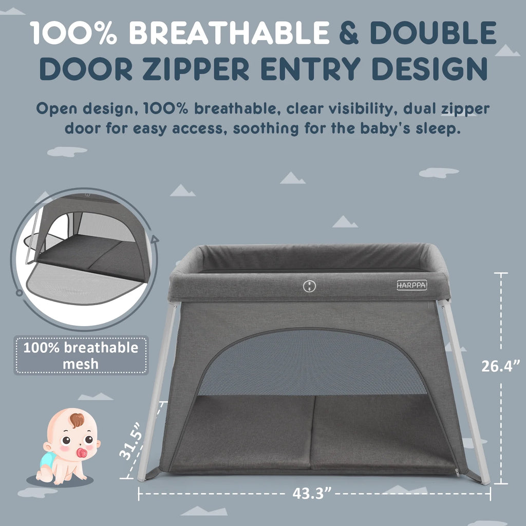 Portable Foldable Travel Crib with Mattress L35108