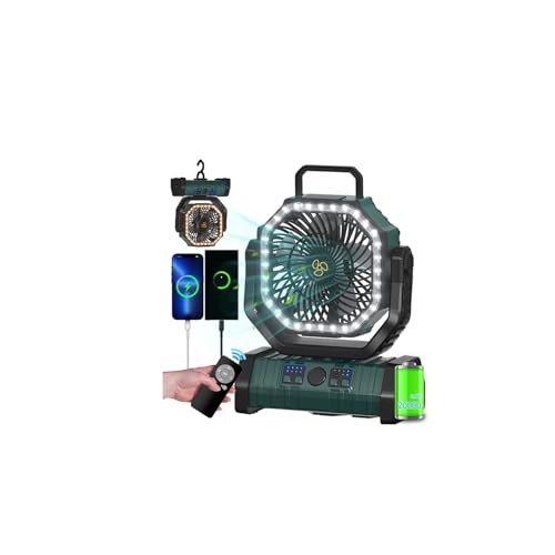 Battery Operated Portable Oscillating Fan with LED Lantern Light 20000mAh Rechargeable R106876
