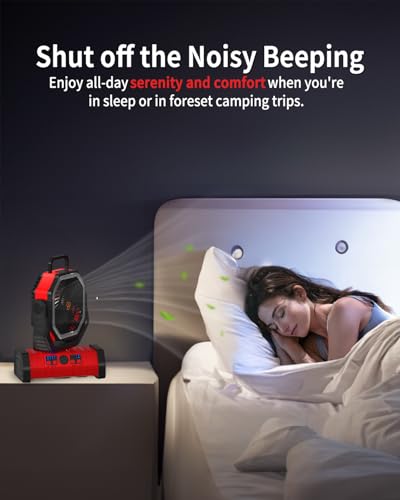 Battery Operated Portable Oscillating Fan with LED Lantern Light 20000mAh Rechargeable R106876