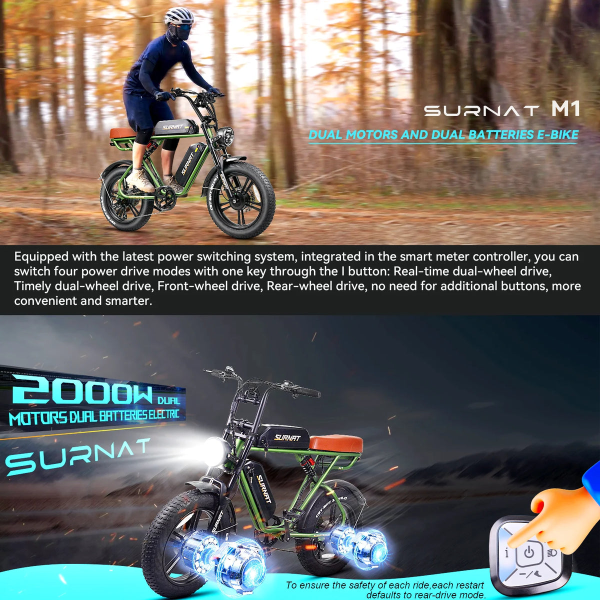 20" Dual Motor 2000W Fat Tire Electric Bike L864536