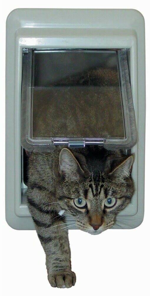 Electric Cat Flap Patio Door Insert 7 in. x 9 in. Lockable Aluminum T80996