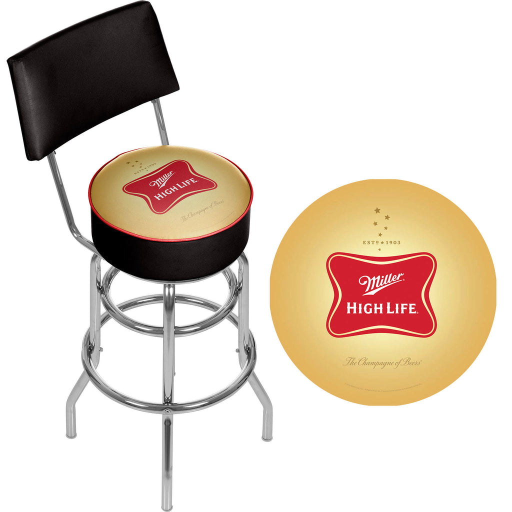Padded Bar Stool with Back R35143