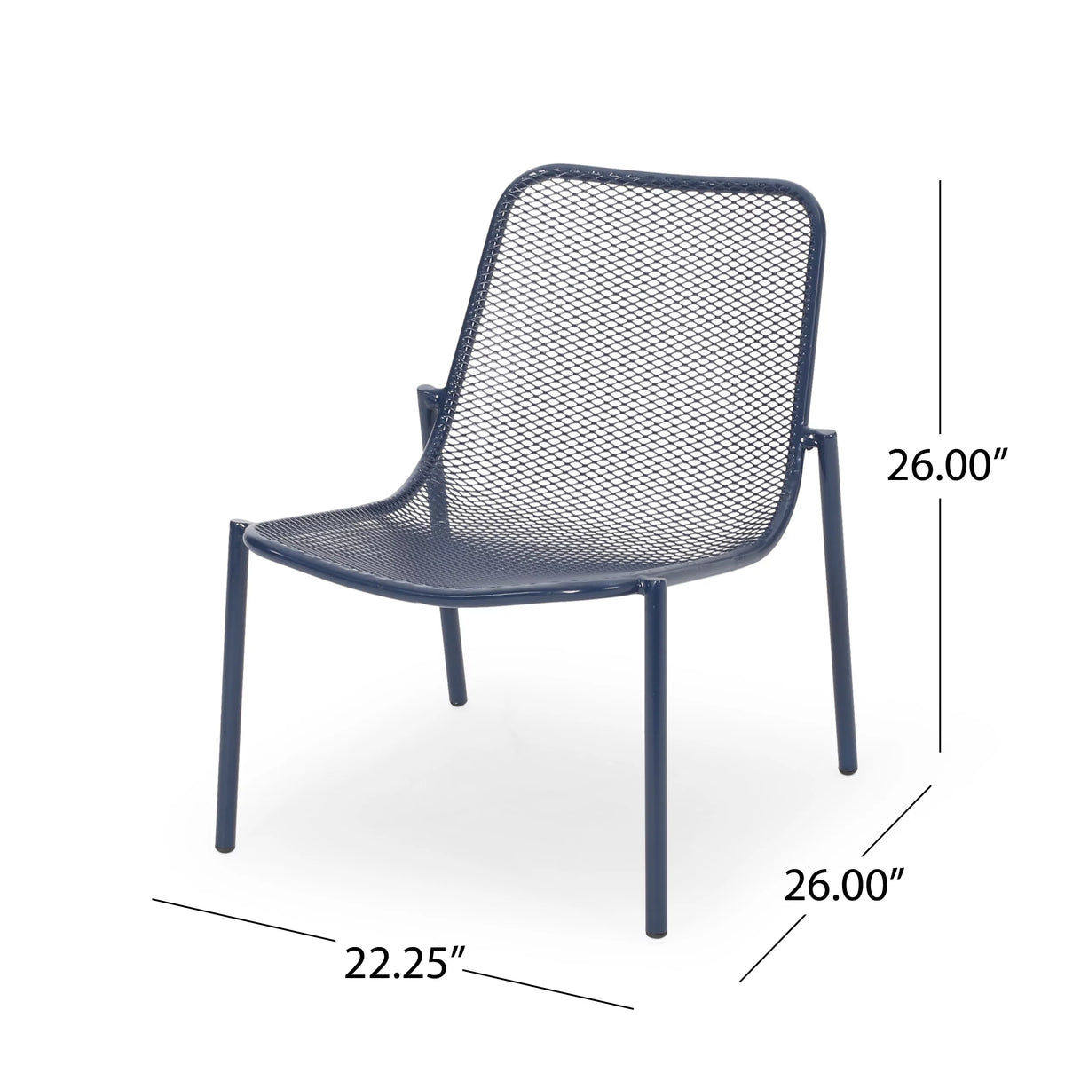 Matte Navy Blue Outdoor Dining Chair Set of 2 I349