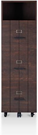 Vintage Walnut Wood Filing Cabinet O138