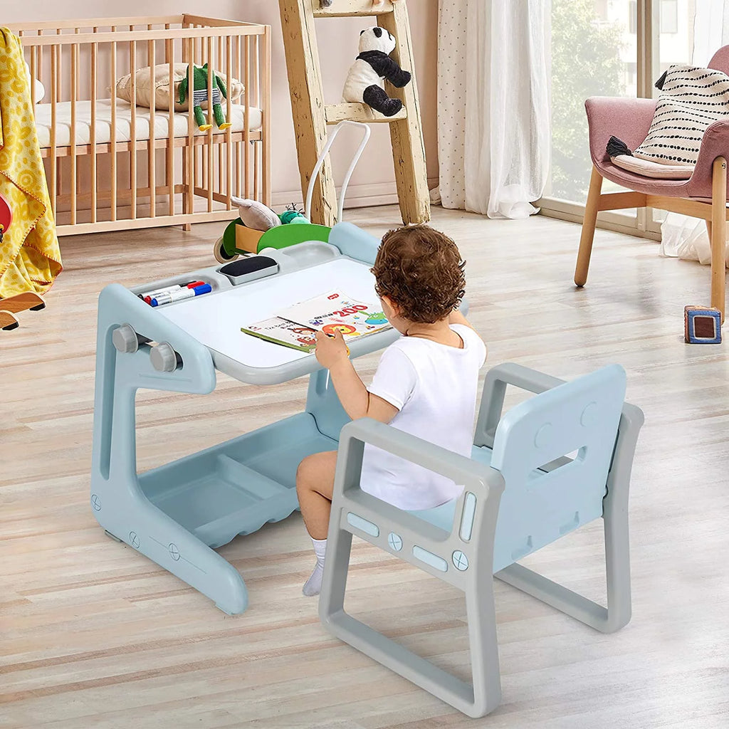 2 in 1 Kids Table & Chair Blue G5342