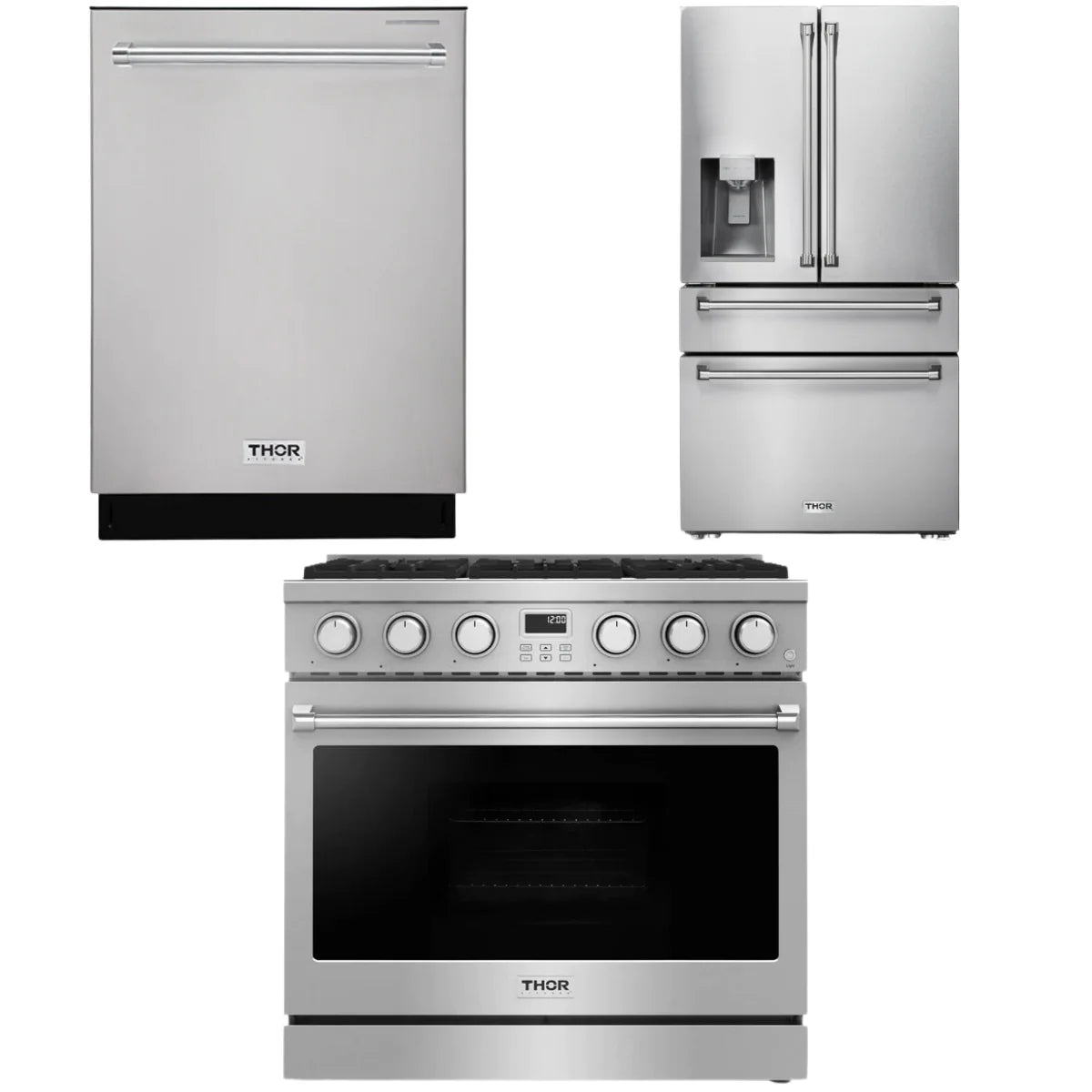 36 Gas Range, Refrigerator and Dishwasher J1245