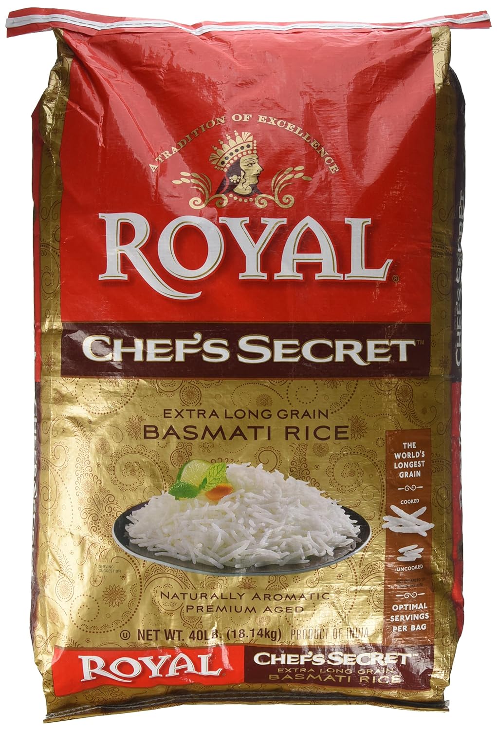 40 Pound Extra Long Grain Basmati Rice B44971