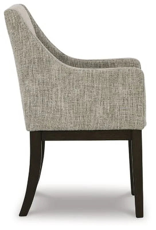 Gray & Dark Brown Upholstered Arm Chair, Set of 2 B435475