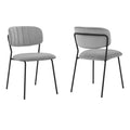 Grey Velvet and Metal Dining Room Chairs - Set of 2 X6381
