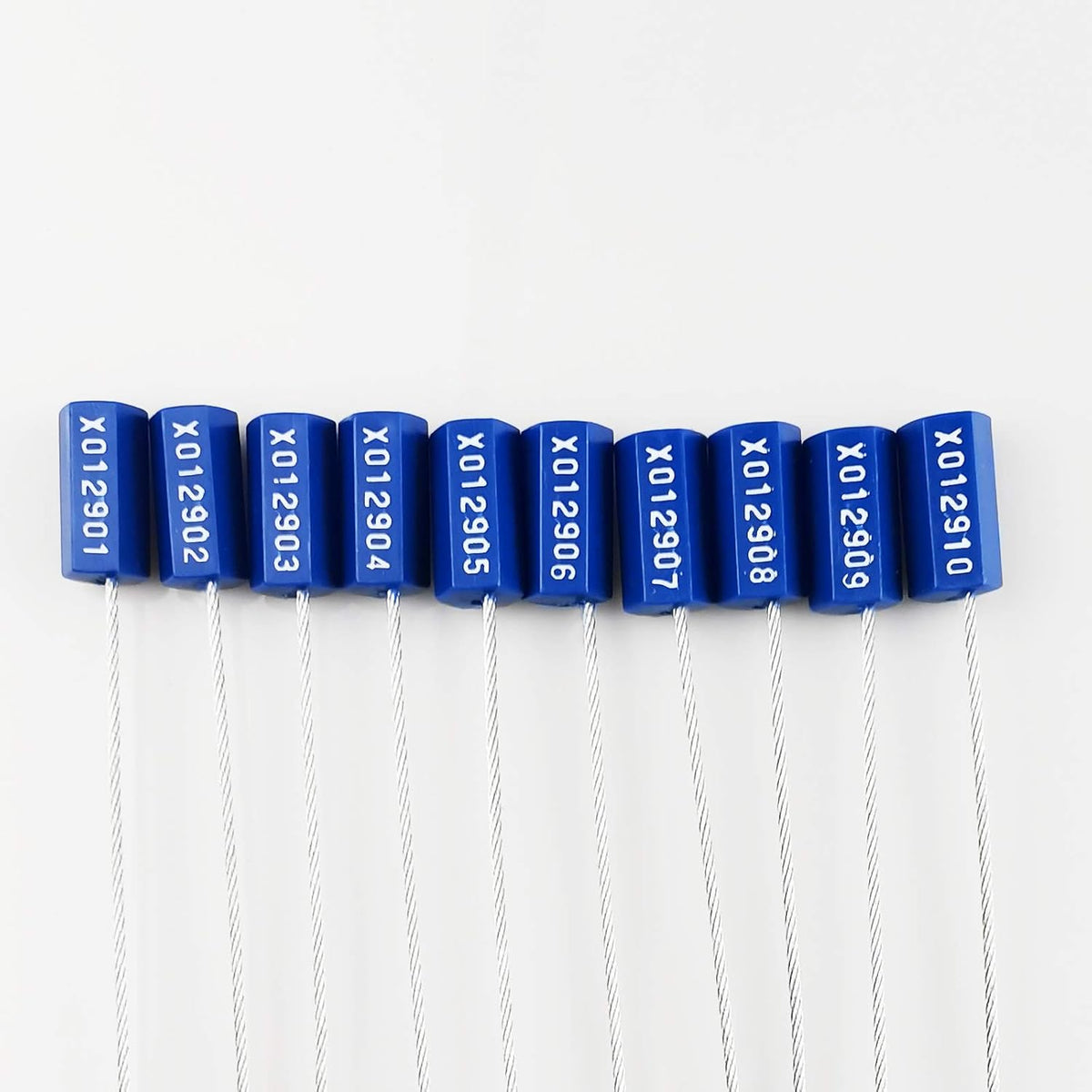 100PCS Steel Security Cable Seals Numbered Tamper Proof Tags 320mm Blue Pack of 2 L8472