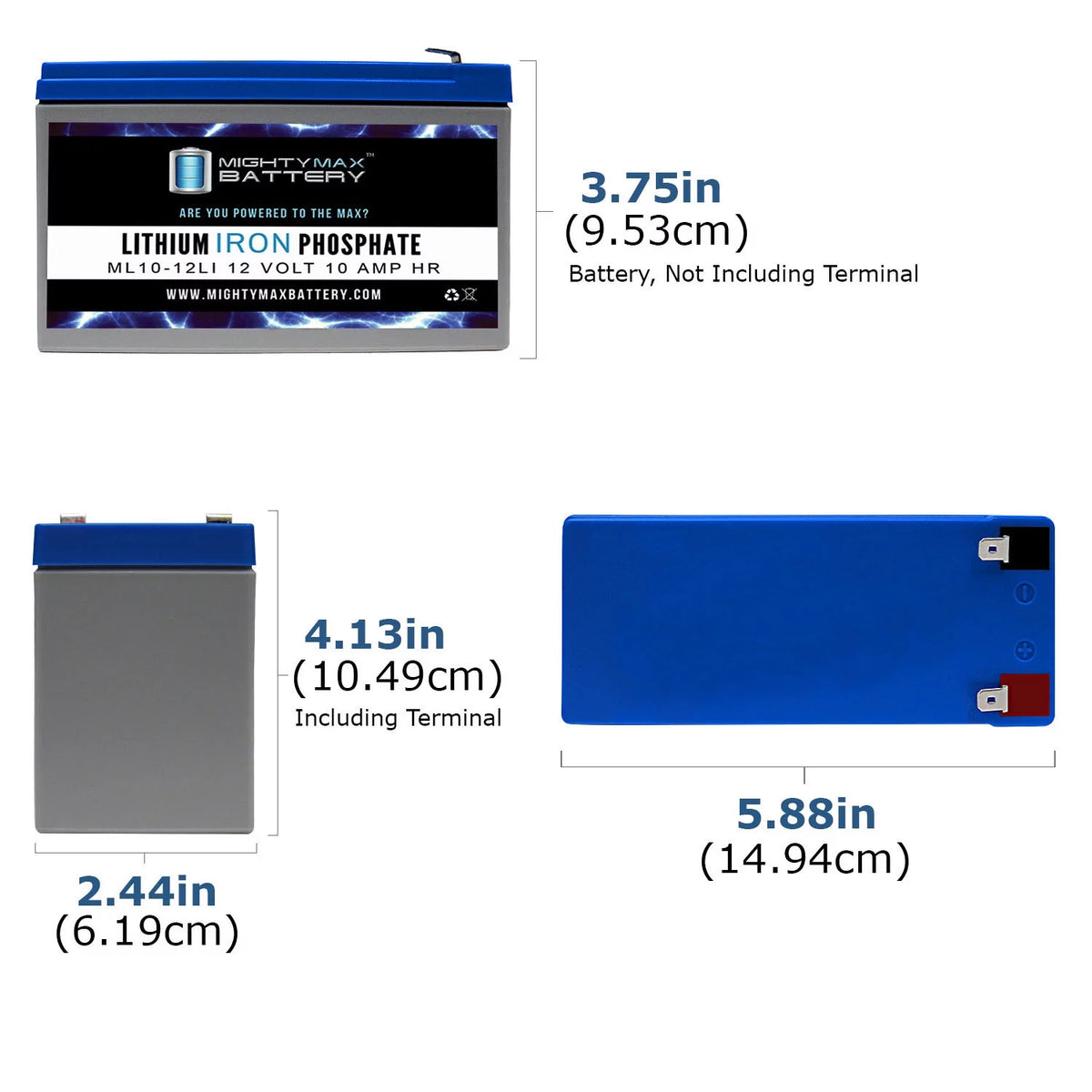 12V 10AH Lithium Replacement Battery 3 Pack G4890