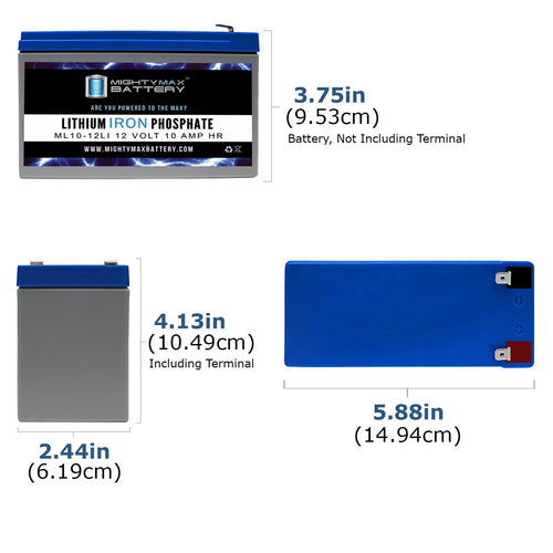 12V 10AH Lithium Replacement Battery 3 Pack G4890