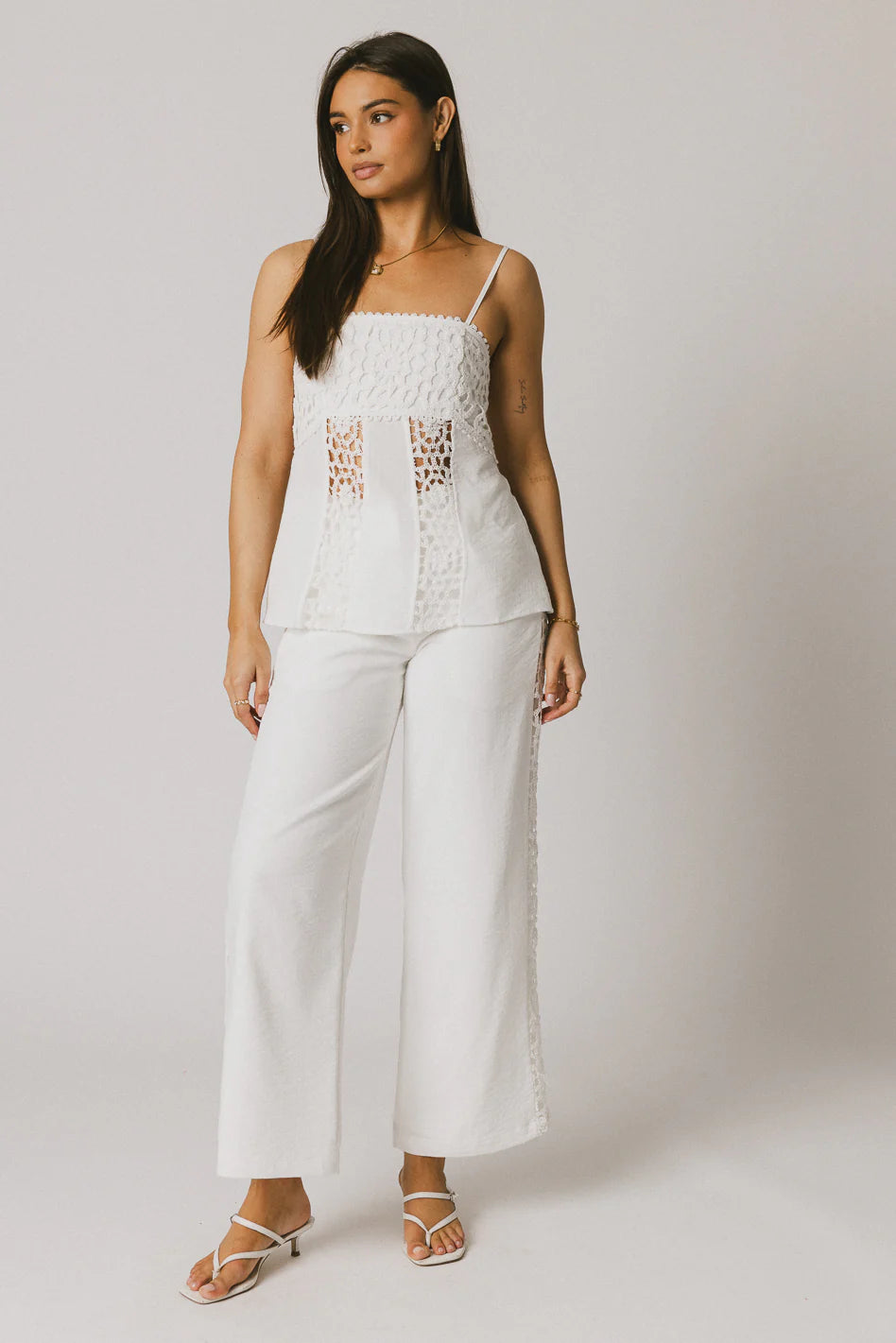 White Crochet Pants E501761