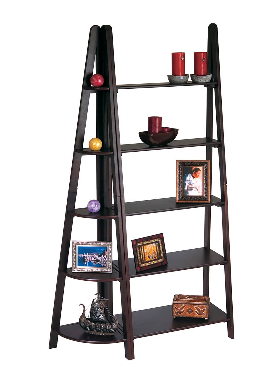 Espresso Ladder Bookcase R5717
