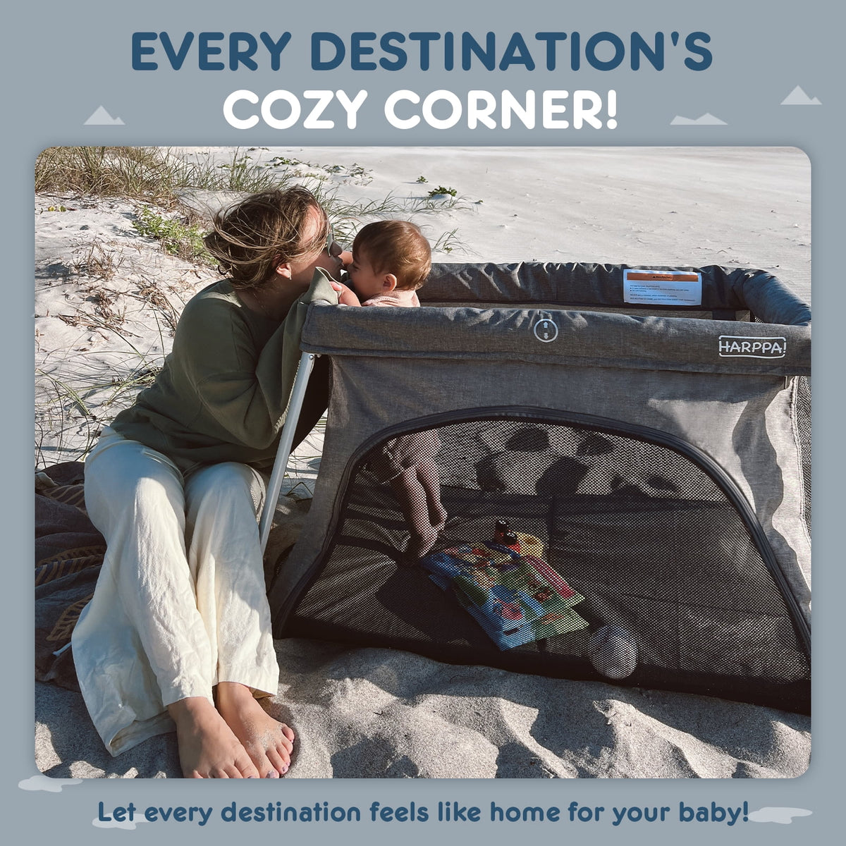 Portable Foldable Travel Crib with Mattress L35108