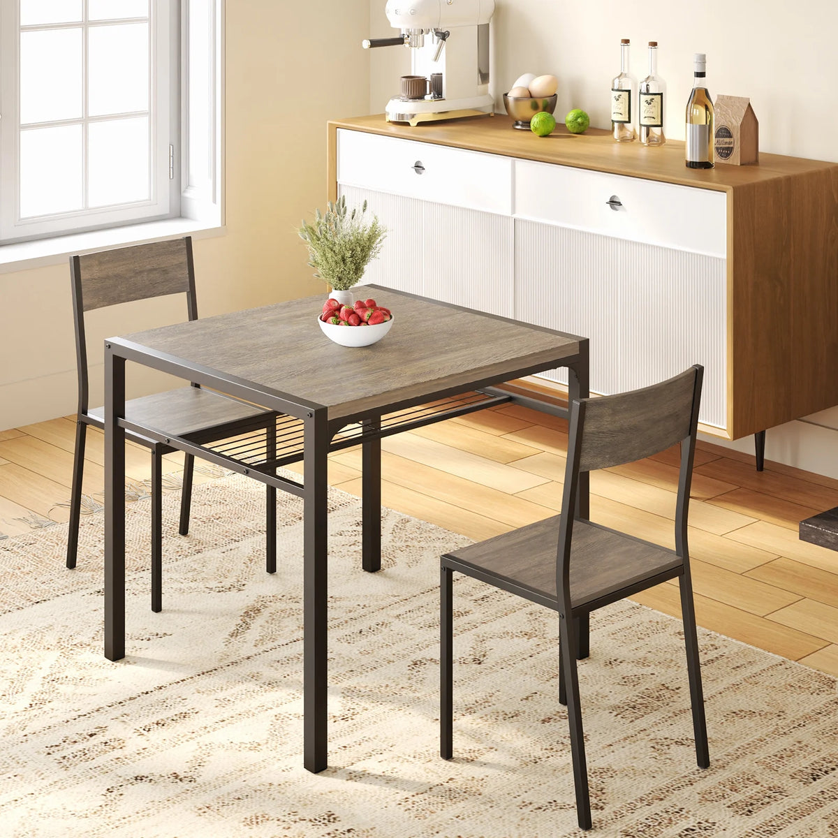4 Piece Dining Table with 2 Chairs and Bench G53881