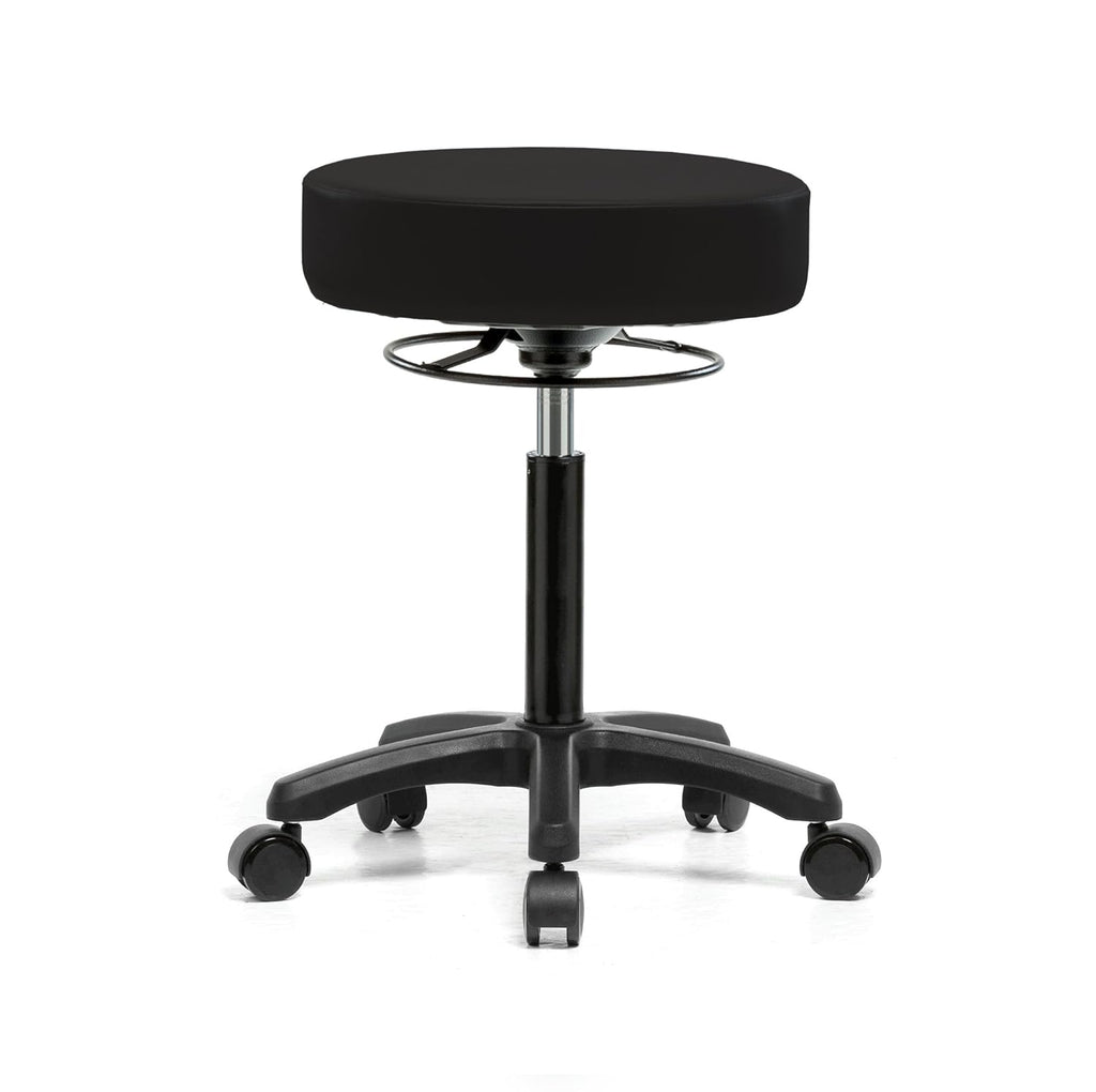 Height Adjustable Rolling Stool Gray Vinyl C3990