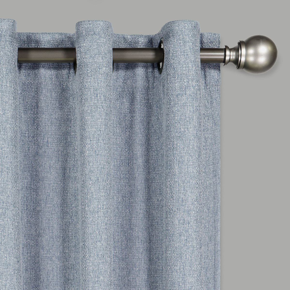 Denim Blue 100% Blackout Grommet Top Curtain Panel 40x84 W114