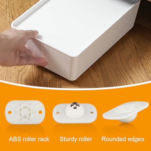Stainless Steel Self Adhesive Caster Wheels Roller Wheels (8PC, One Size) E292753