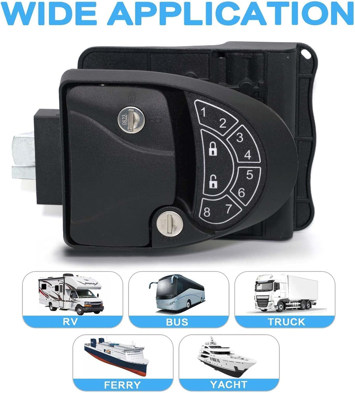 Keyless Entry Door Lock with 2 Fobs and Backlit Keypad T47334