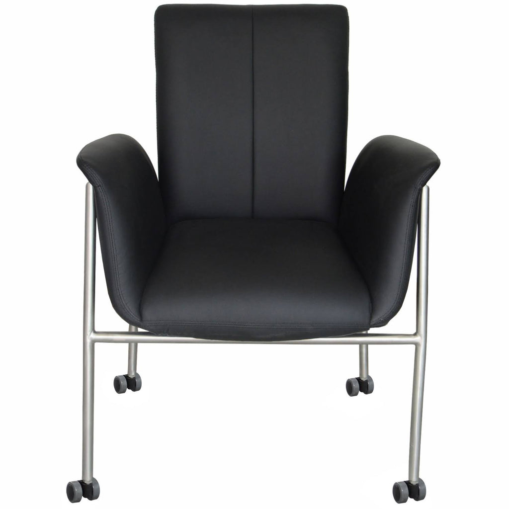 Black Arm Chair with Casters G9319