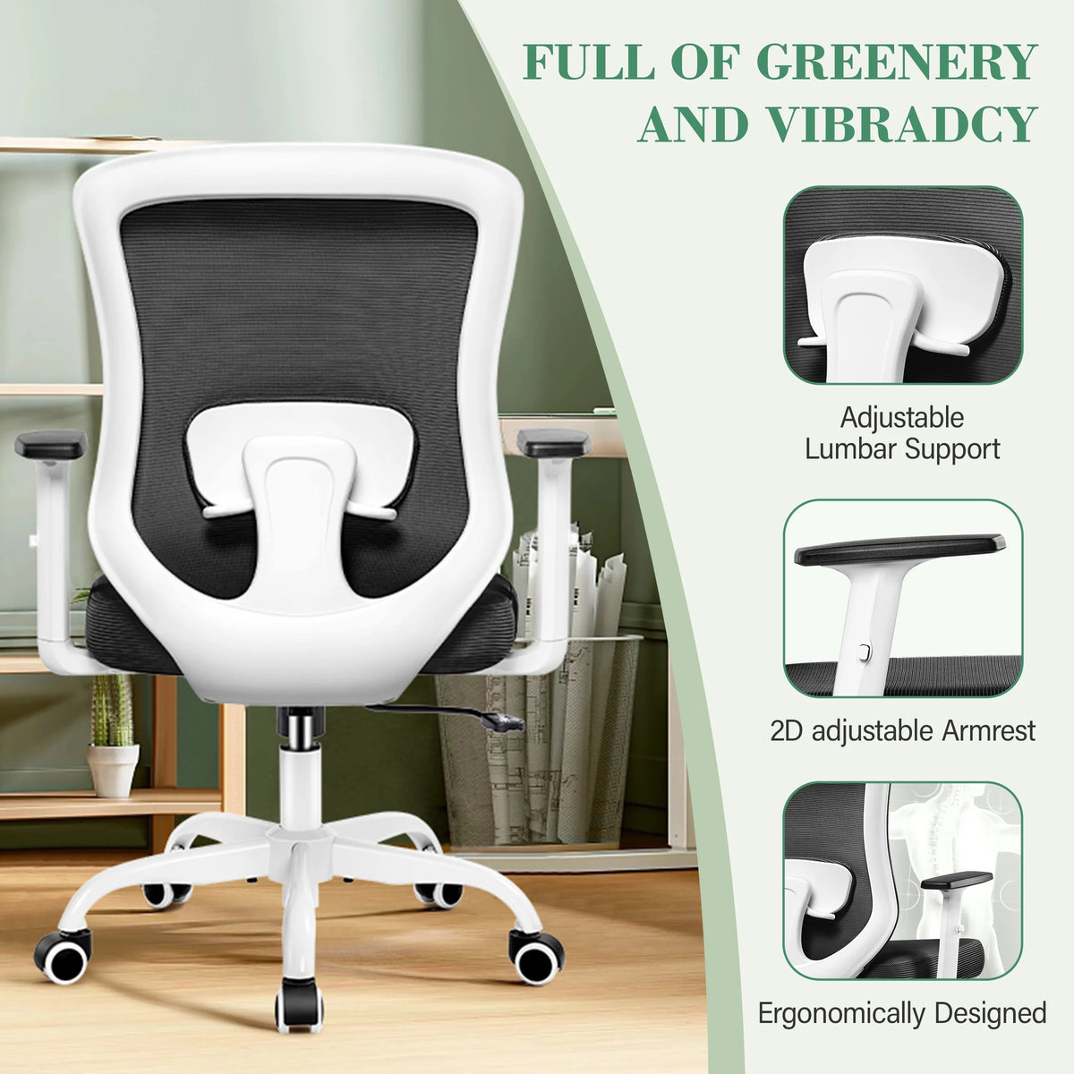 White Ergonomic Mesh Office Chair L336