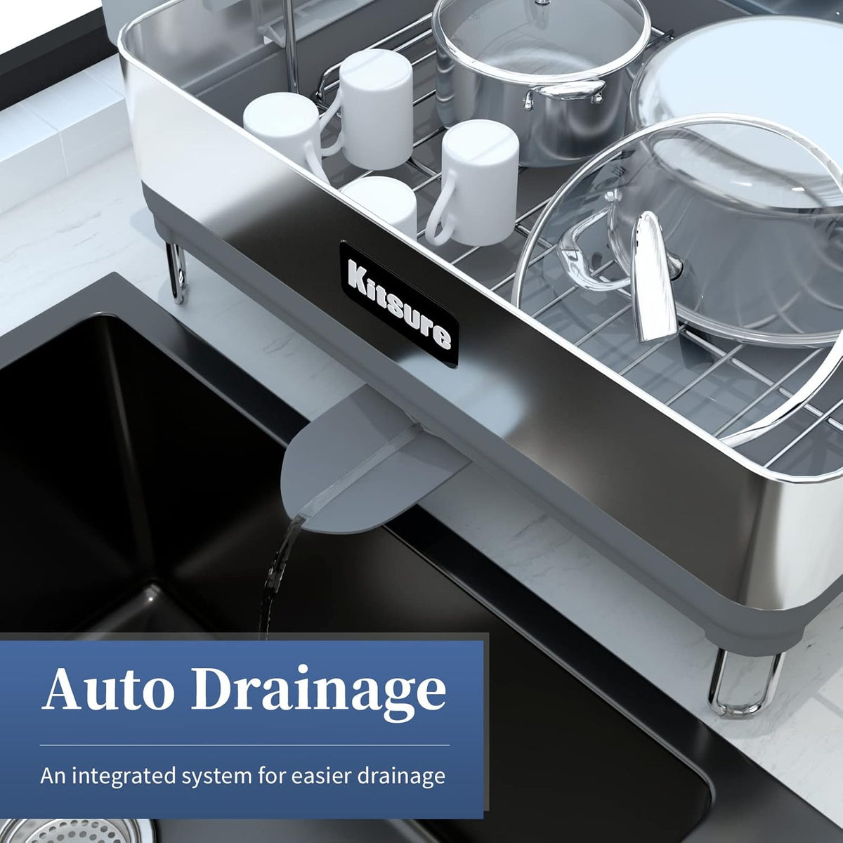 2-Tier Dish Drying Rack with Drainboard K343