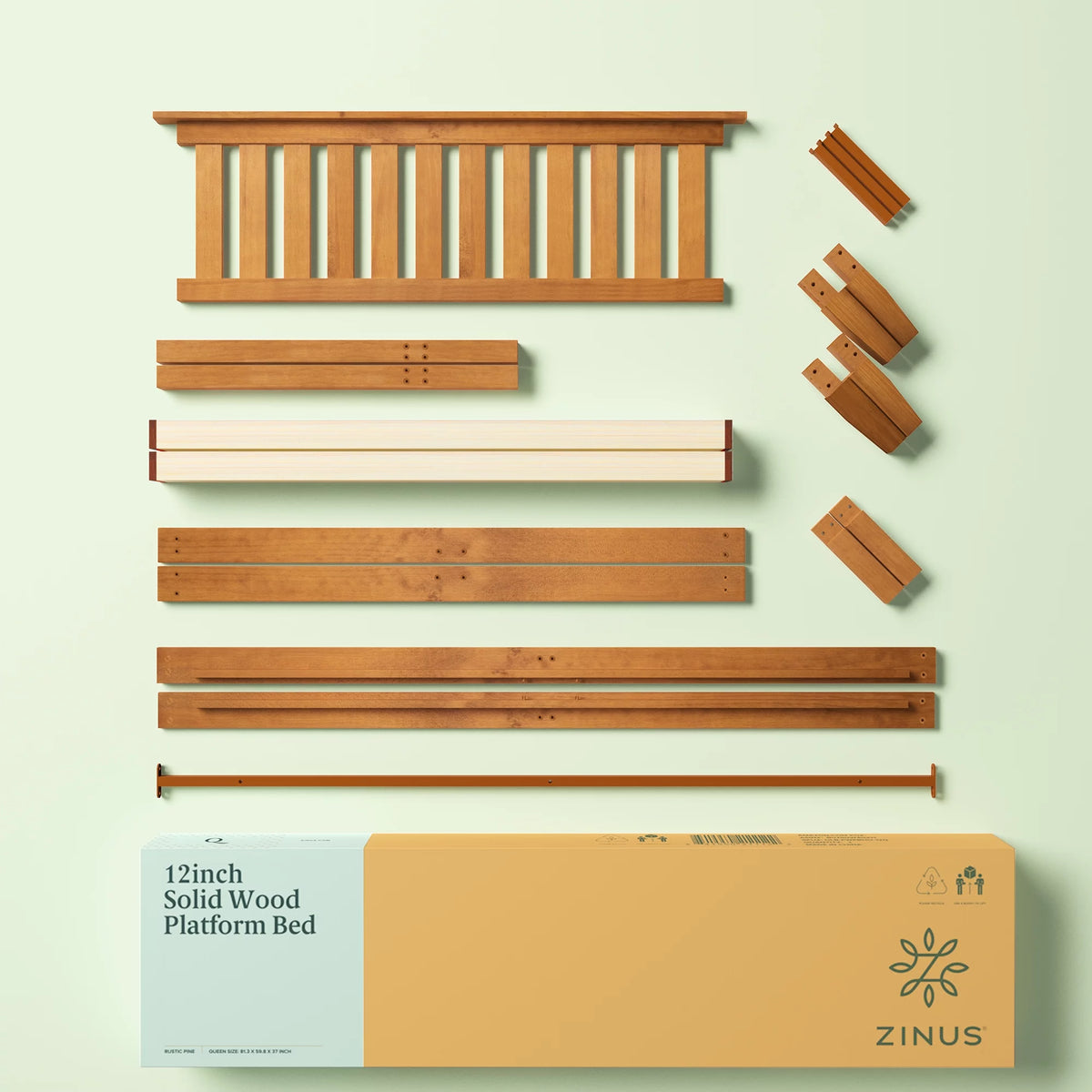 Wood Platform Bed with Headboard A586234