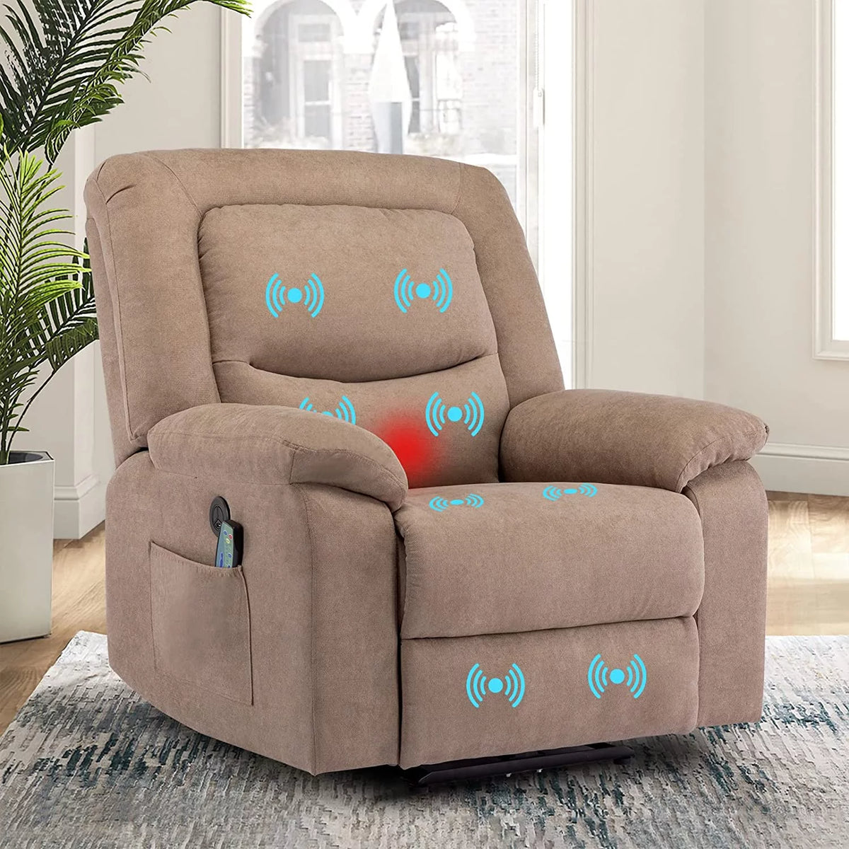 Fabric Electric Recliner Chair with USB Charge Port E392