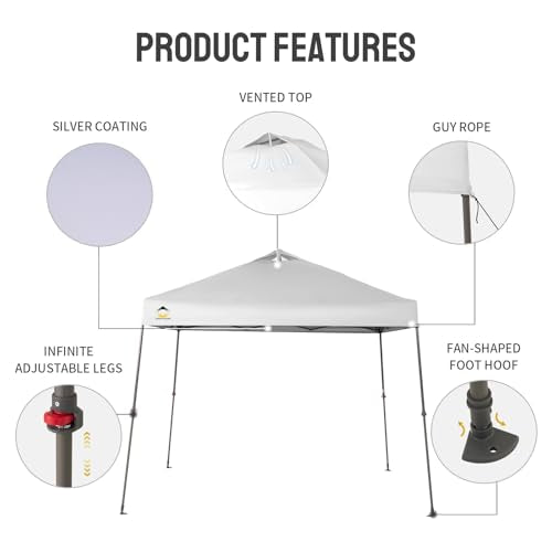 11x11 Pop Up Canopy Tent with Wheeled Bag, White P489