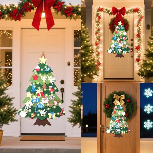 Felt Christmas Tree Set with 32 Ornaments O827