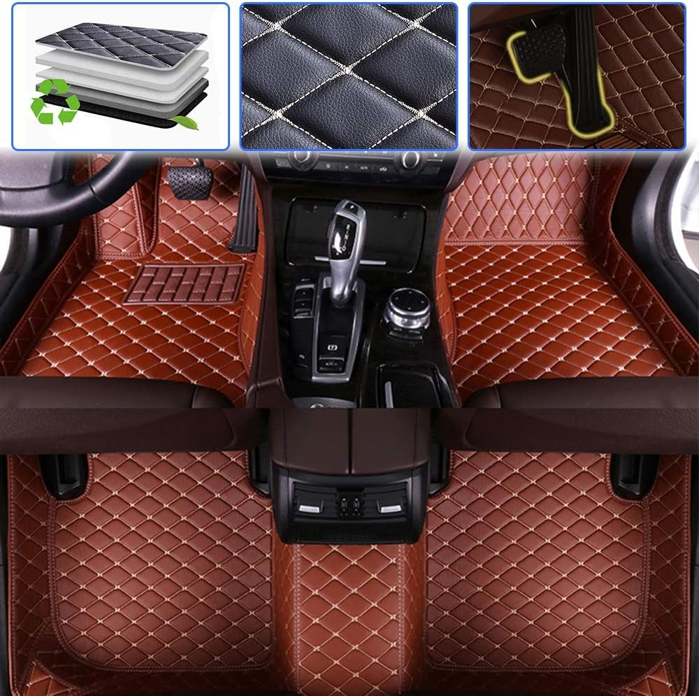 Black Beige Waterproof Anti-Skid Full Coverage Car Floor Mats T484