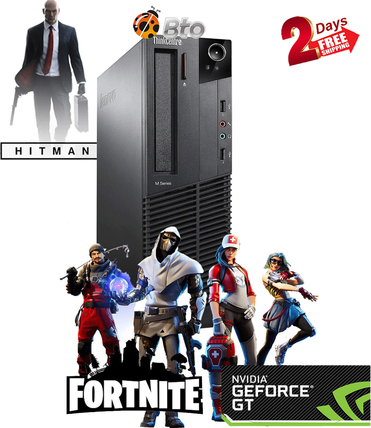 Restored Desktop PC Intel Core i5 8GB Ram 500GB HDD NVIDIA GT 1030 Windows 10 K256