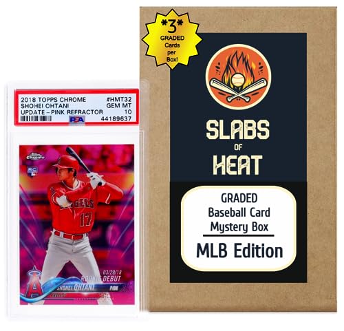 Three Graded Baseball Cards Gift Box K457