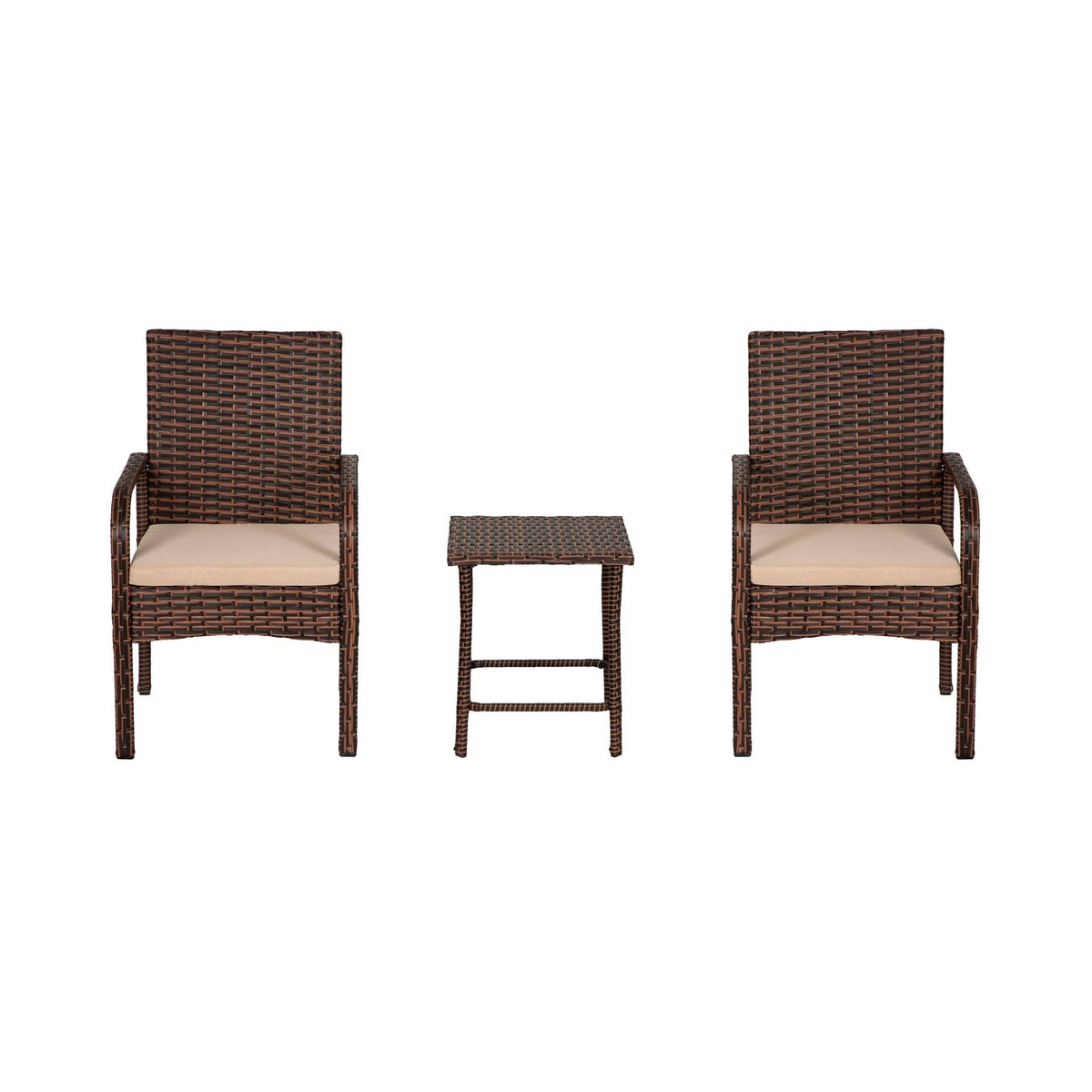 Beige 3-Piece Rattan Wicker Seating Set Z237900