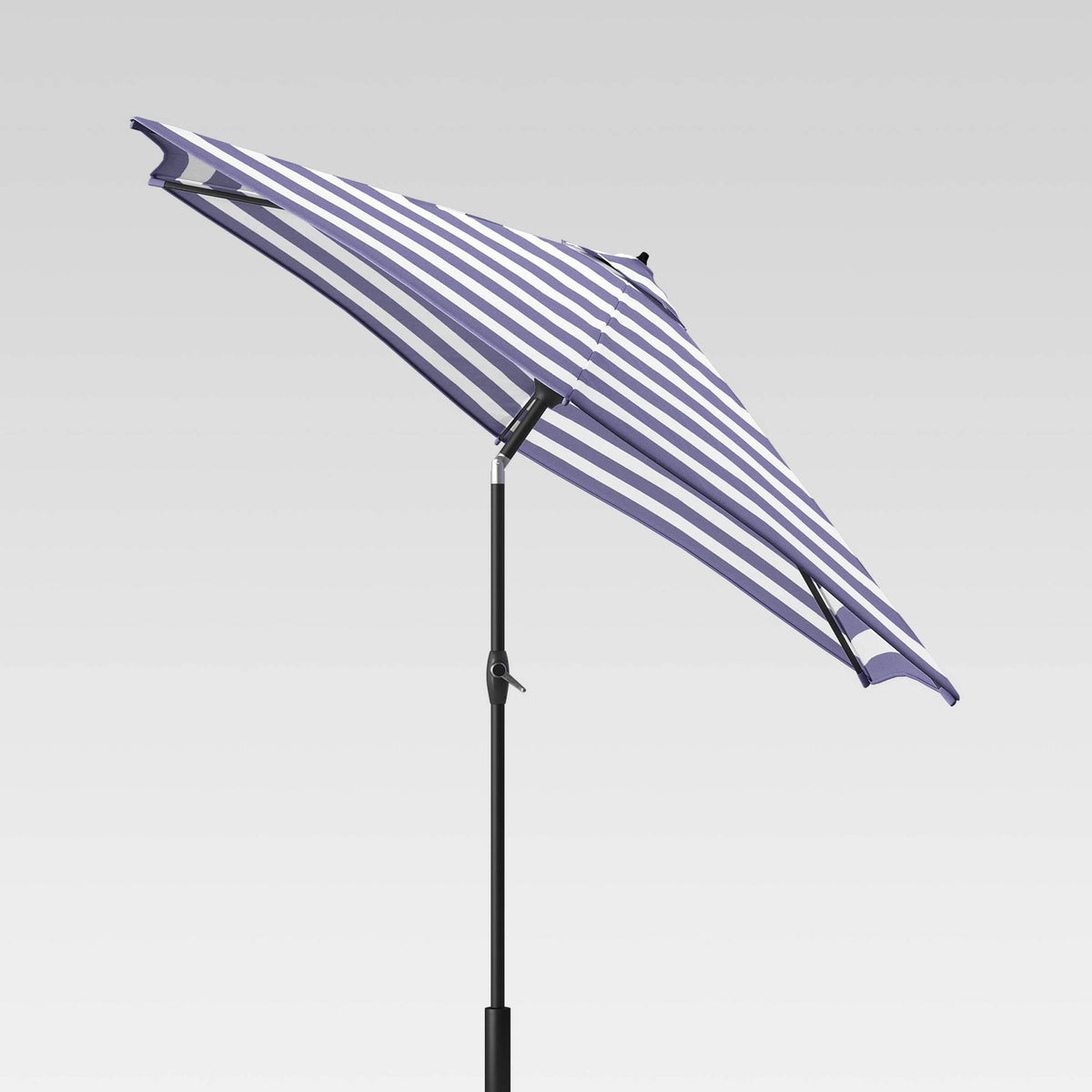 Navy Round Patio Umbrella with Light Wood Pole C4466